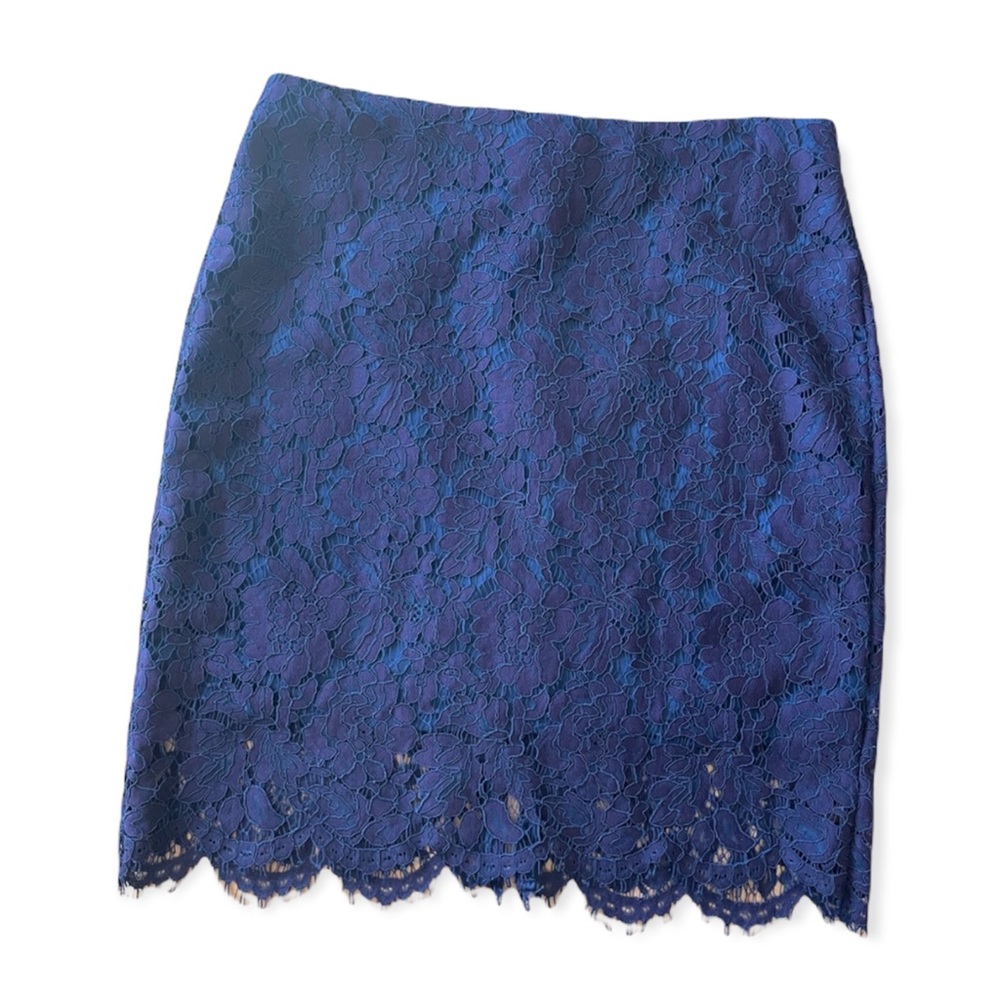 Banana Republic Lace Navy Blue/Plum Skirt Size 12